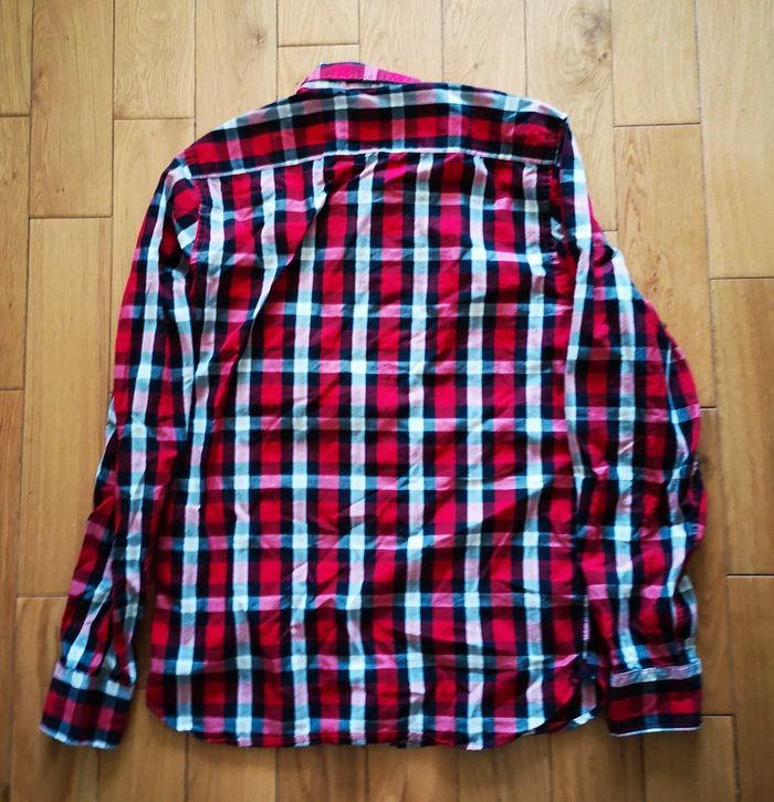 Chemise à carreaux rouge, noire et blanche Levi's taille S - photo numéro 2