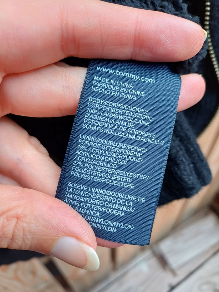 Veste pull zippé chaud en laine d'agneau Tommy Hilfiger taille XL - photo numéro 8