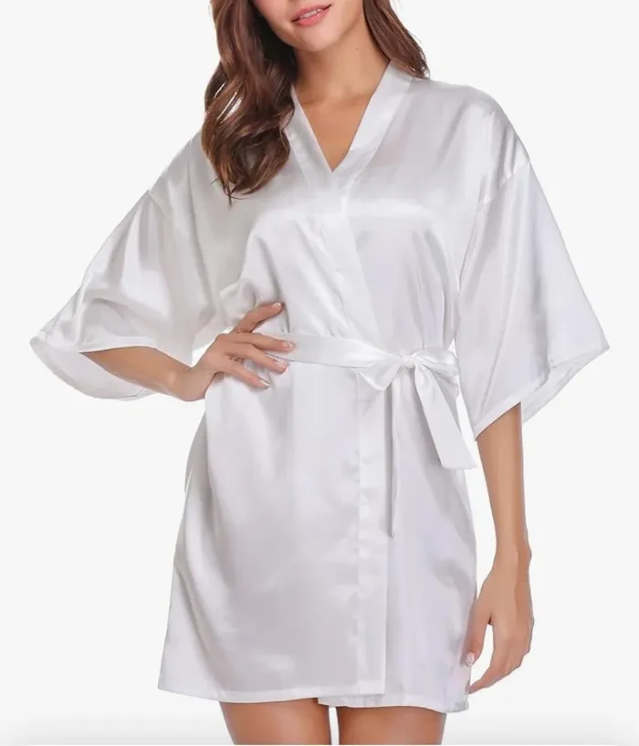 Peignoir satin bride mariage - photo numéro 3