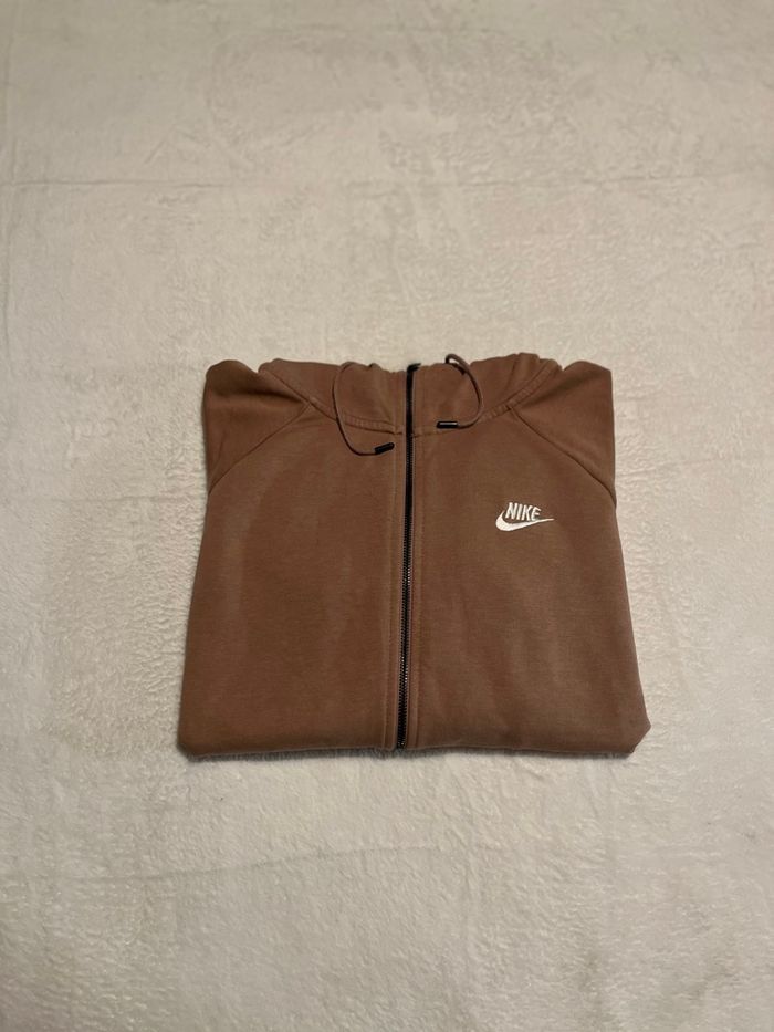 Sweat zip marron Nike - taille L - photo numéro 5
