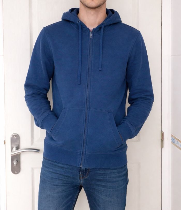 Gilet à fermeture éclair avec capuche bleu homme Jules taille S/36 - photo numéro 1