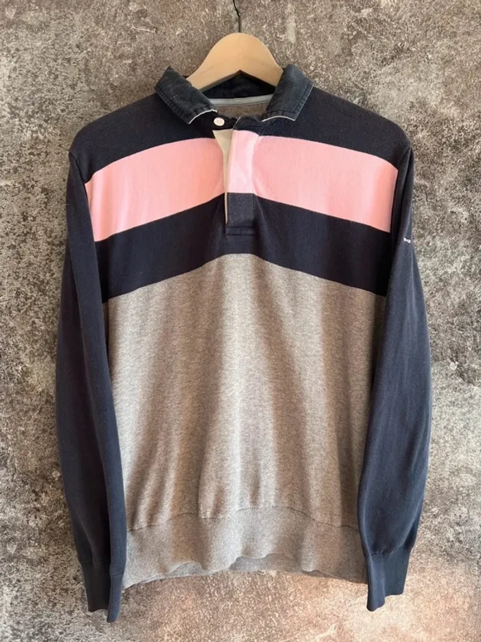 Pull coton gris/bleu homme Eden Park taille M  suéter hombre maglione uomo Herrenpullover