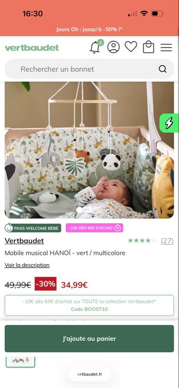 Mobile musical HANOÏ - vert / multicolore