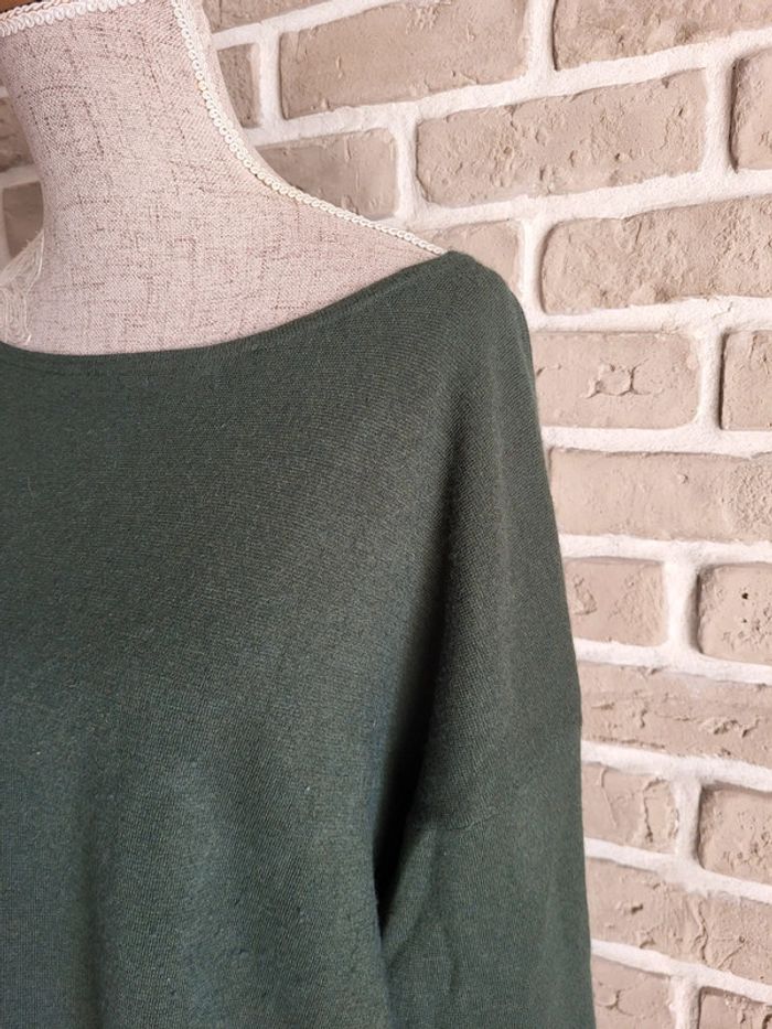 Robe pull en cachemire et soie vert foncé Eric Bompard - photo numéro 3