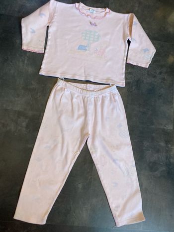 Pyjama rose lapins 2 pièces 5 ans