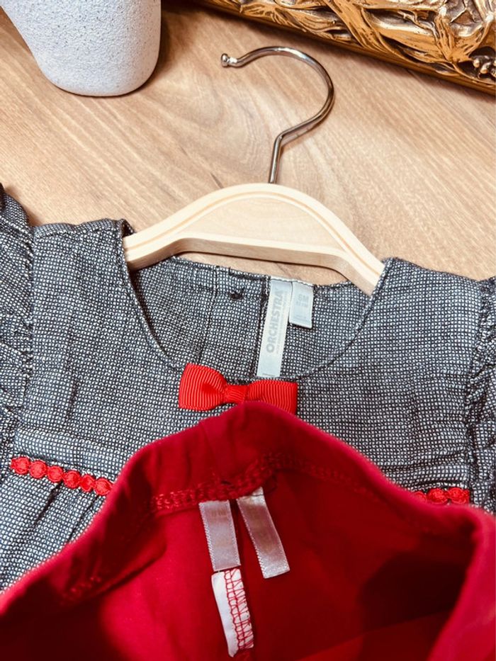 Taille 6 mois tenue 2p fille Orchestra gris noir rouge * oiseau * 🎀 - photo numéro 6
