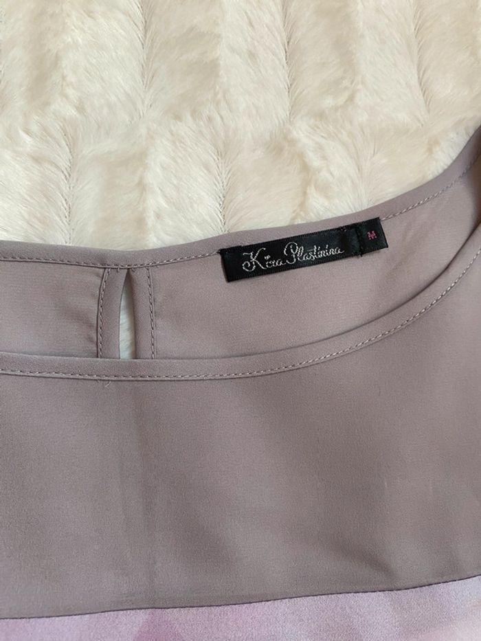 Top blouse manches courtes fluide violet parme lilas taille 38 - photo numéro 6