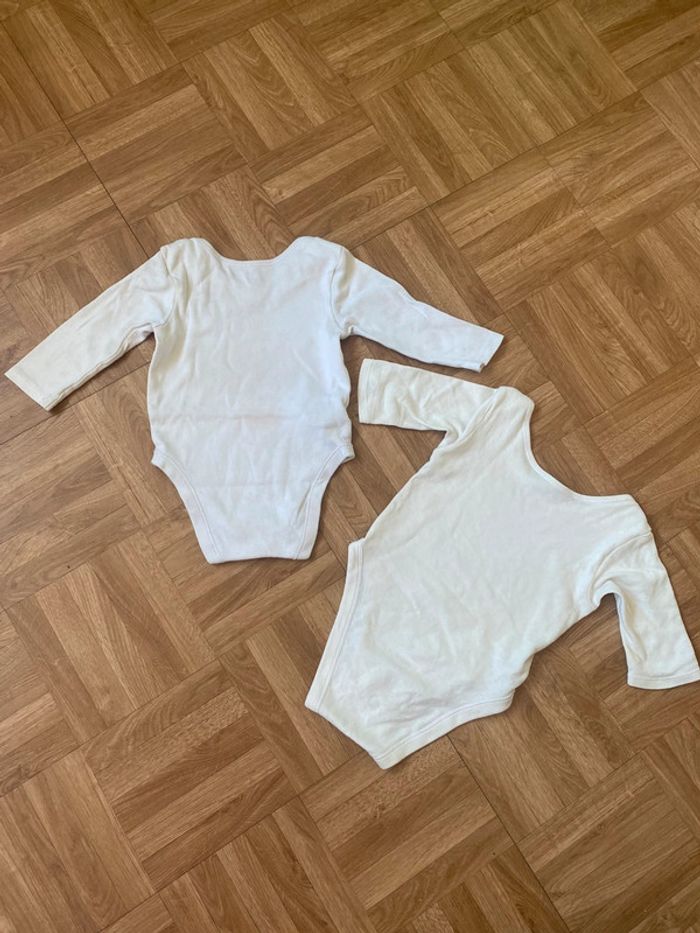 Lot de 2 body à manches longues blanc 6/9 mois Primark - photo numéro 2