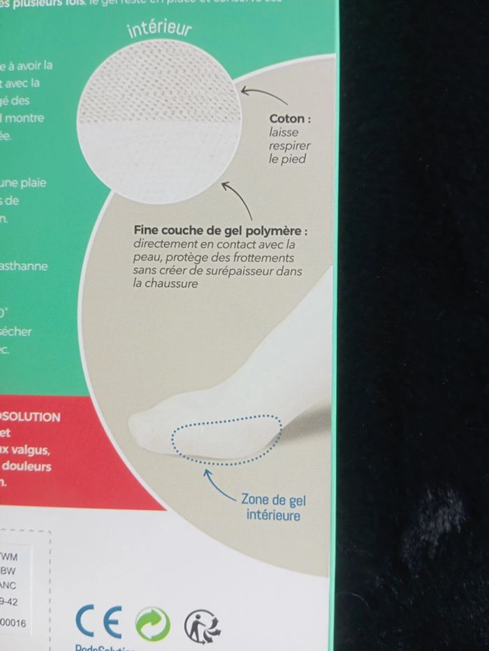 Paire de Socquettes 3en1 Neuve pour Hallux Valgus avec Gel intégré pour du confort blanches 39/42 - photo numéro 6