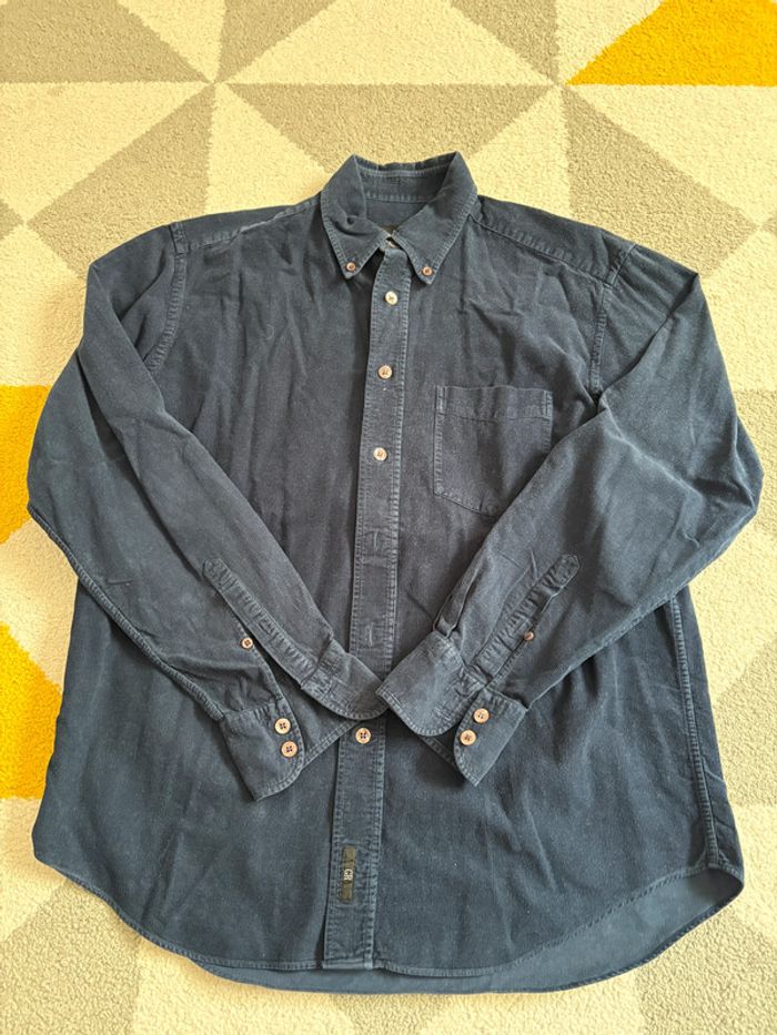 Chemise en velours côtelé Georges Rech | Bleu marine | Taille XL - photo numéro 2