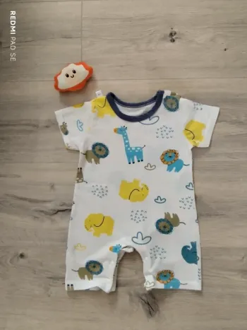 Grenouillère été bébé lion, éléphant, girafe