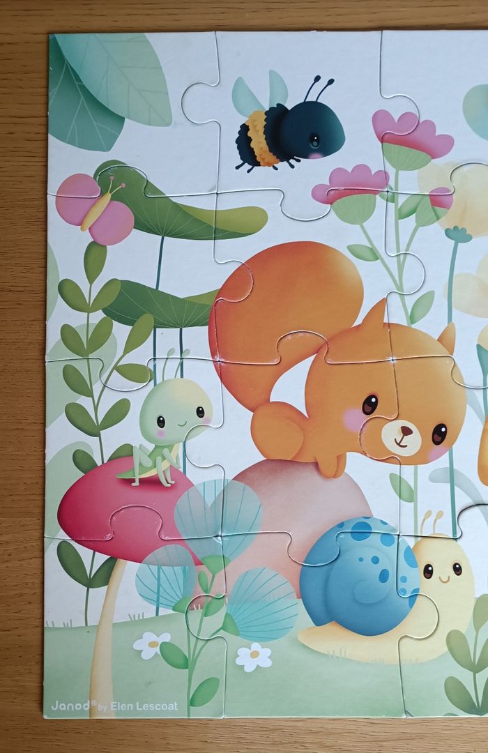 Puzzle Janod "Les compagnons du jardin" 20 pièces 2 ans + - photo numéro 5