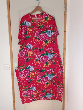 Robe ample floral rouge 50 5XL