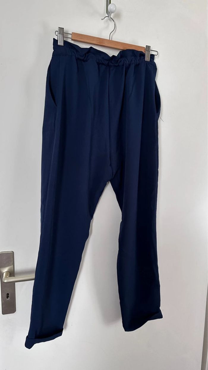 Pantalon chino bleu marine - Pull and Bear - photo numéro 3