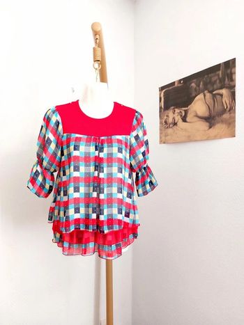 Blouse manches 3/4 style vintage rétro