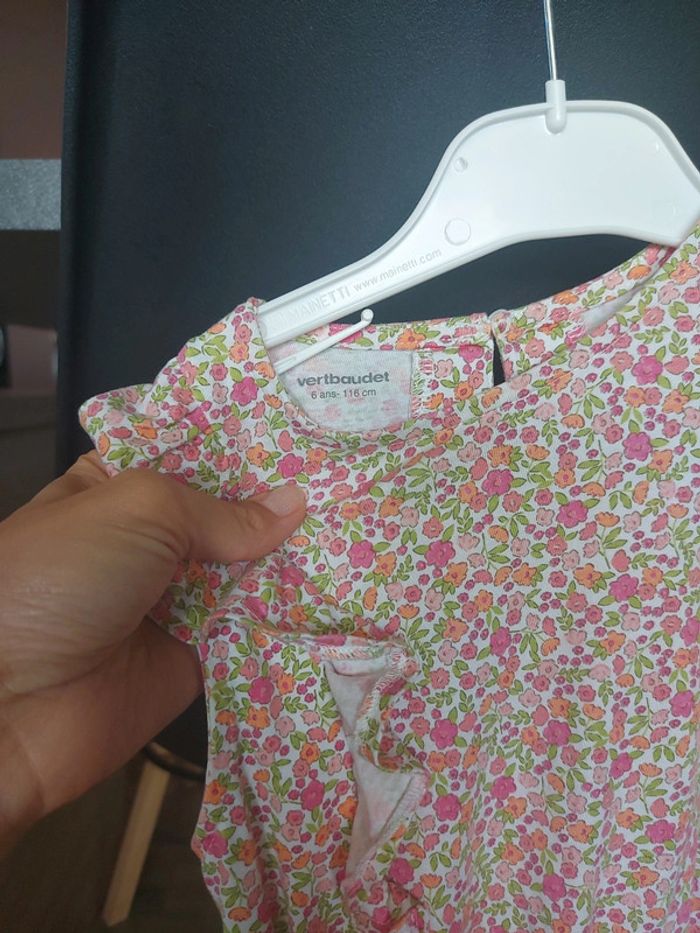 Robe fleurie rose Vertbaudet 6 ans - photo numéro 4