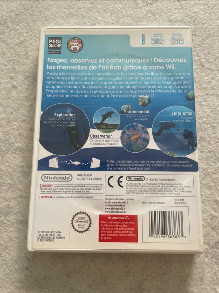 Endless Océan Jeu Nintendo Wii Complet PAL FR - photo numéro 3