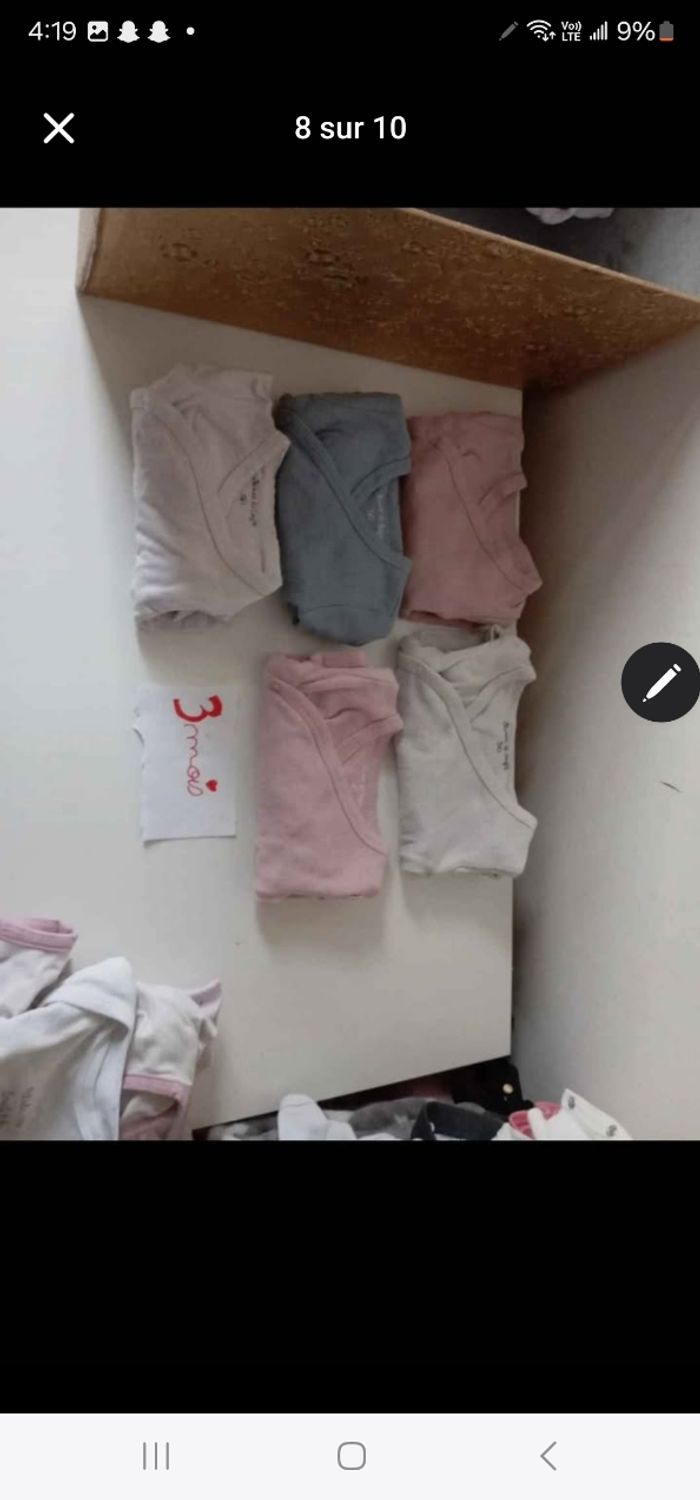 Lot de 4 bodie 2 rose 2 blanc