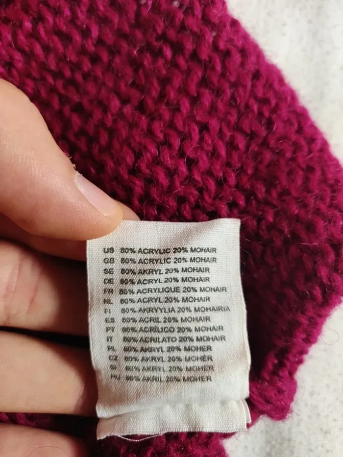 Pull col large fushia H&K taille 42 - photo numéro 6