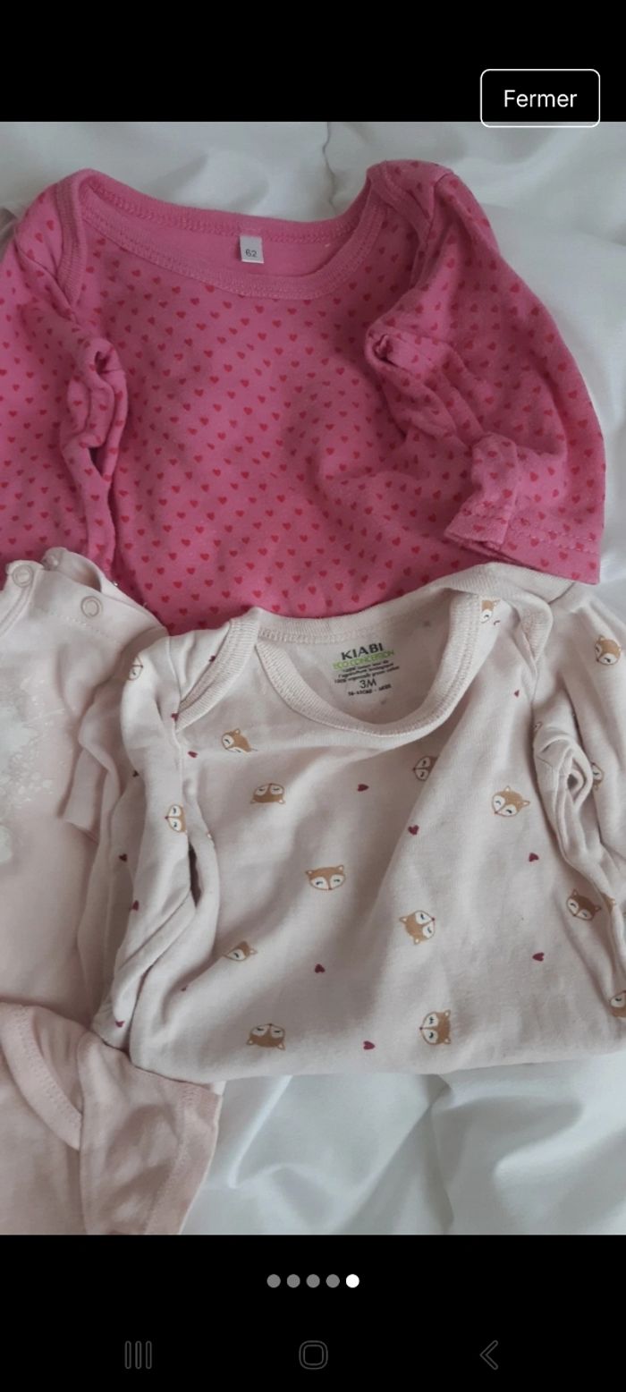 Lot 7 bodies bébé fille 3 mois - photo numéro 5