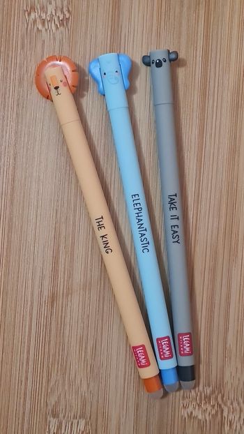 Legami Éléphant + Lion Savane 2024+Koala Australien = 3 Stylos Neufs