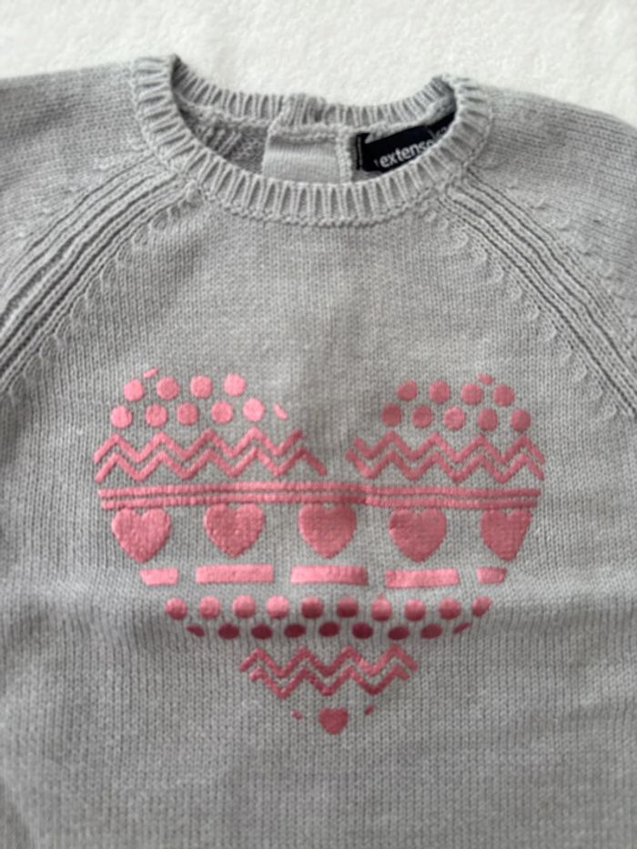 Robe grise détails cœur 3 mois - photo numéro 2