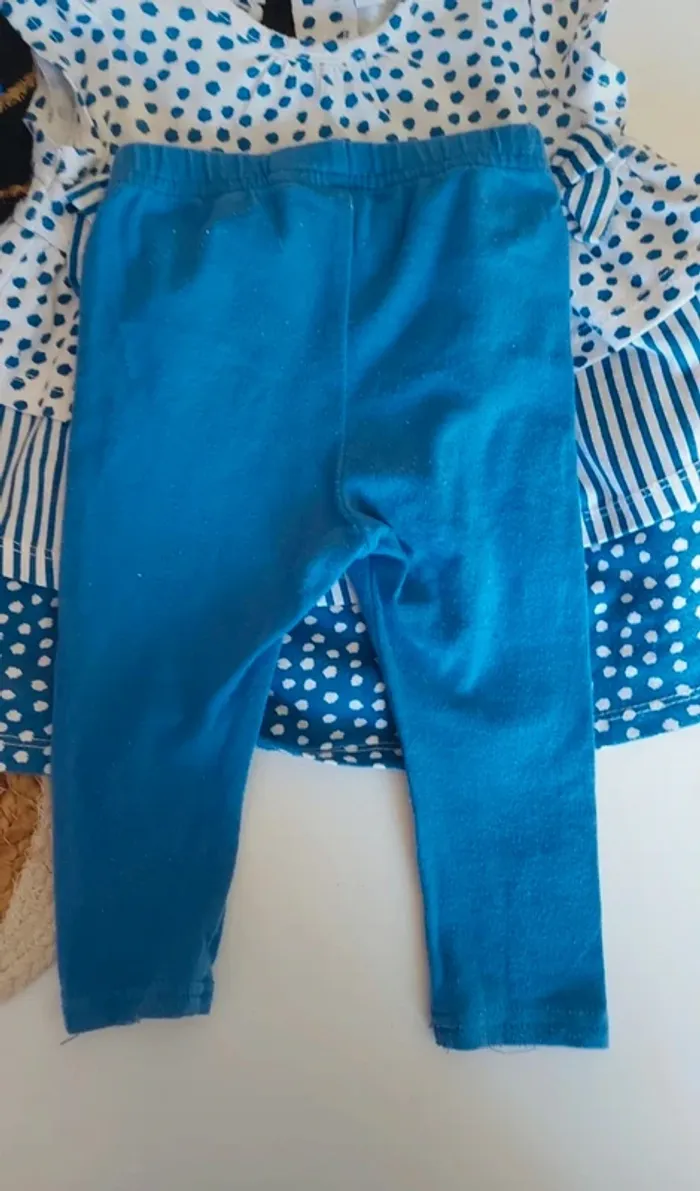 Ensemble bébé débardeur à noeud tee-shirt manches courtes et legging mi saison printemps été automne - photo numéro 5