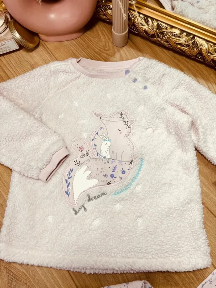 Taille 3 ans pyjama 2 pièces fille Sergent Major rose pâle * piloupilou * 🩷 - photo numéro 2