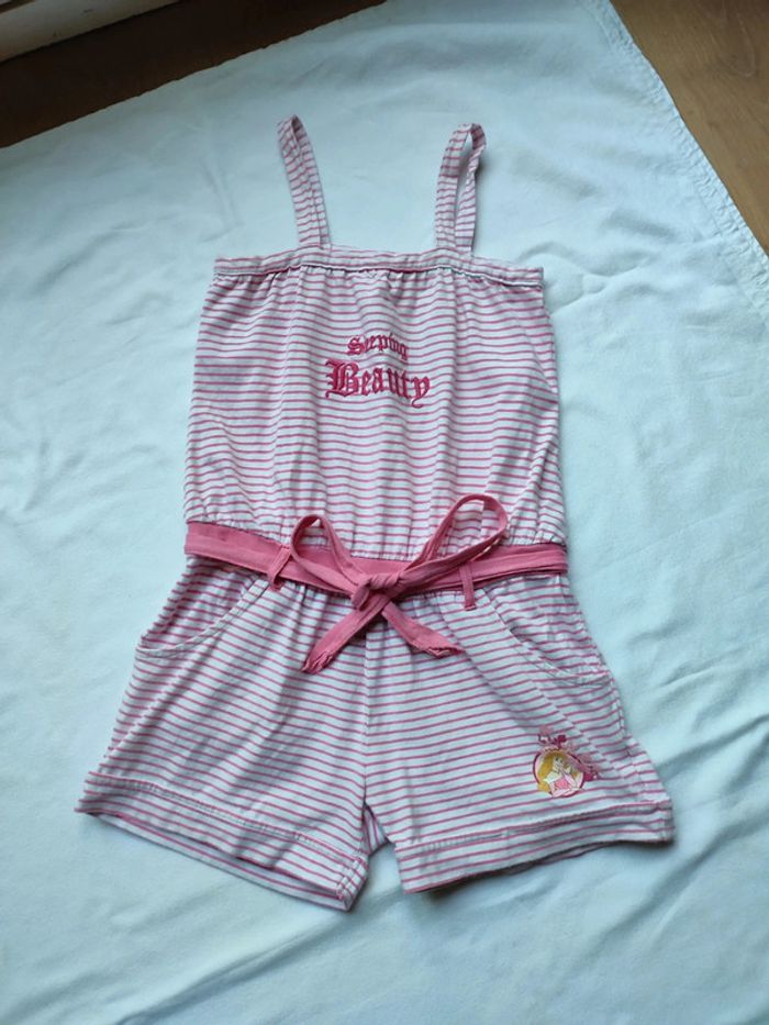 Combinaison short rayée Sleeping beauty 5/6 ans