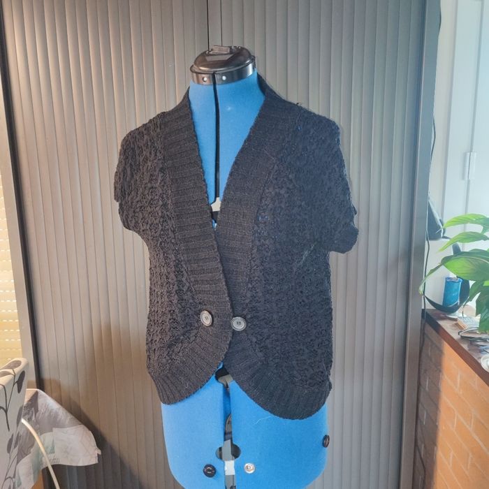 Gilet boléro noir manches courtes taille 4 / 44 / XXL