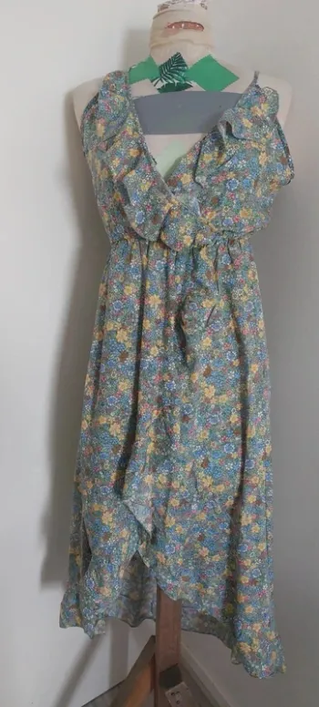 Robe fluide fleurie Defox, neuve, taille S/M