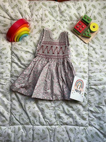 robe sans manches gris motifs coeurs rouge 12 mois