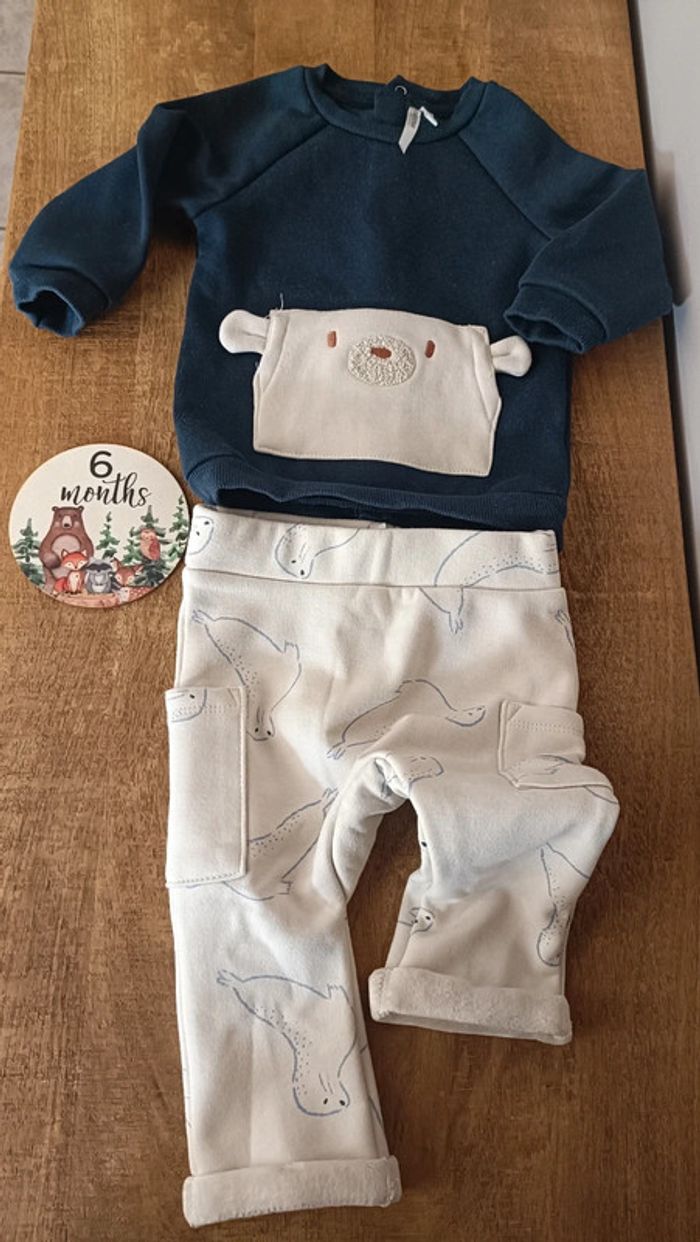 Ensemble hiver en velours Phoque/Otarie 6mois - photo numéro 2