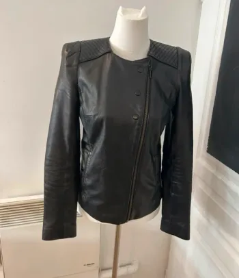 Bel air veste cuir agneau taille 36 noir