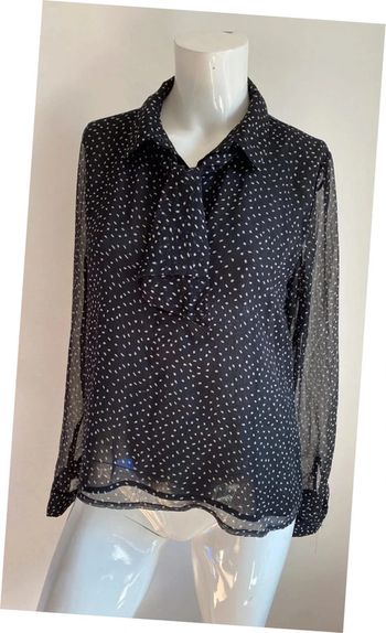 Top blouse noire et pois blancs Zara taille S