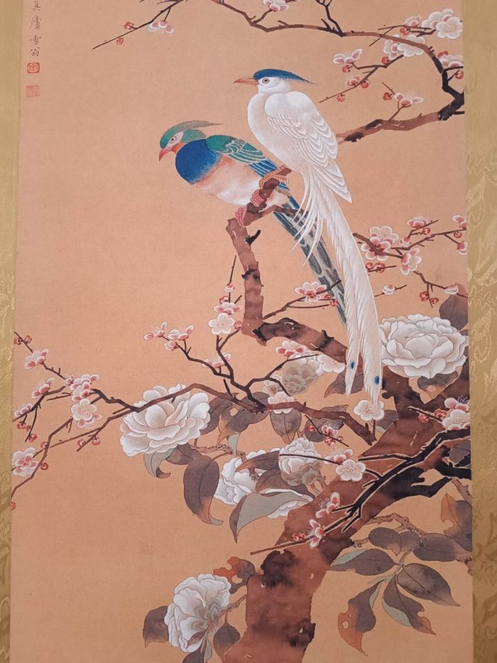 Tableau Peinture chinoise oiseaux et fleur - photo numéro 4