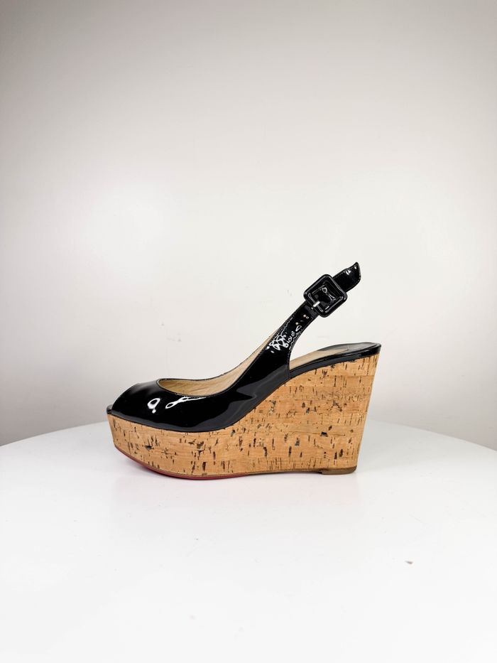 Sandales compensées noires