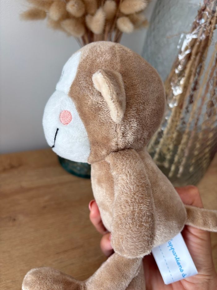 Doudou singe marron beige - photo numéro 5