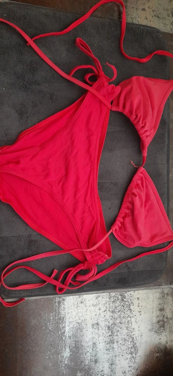 Maillot de bain rouge 2 pièces