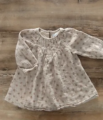 Robe marron zara gaz de coton