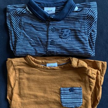 Lot 2 t-shirt manches longues 9 mois TAO B Happy