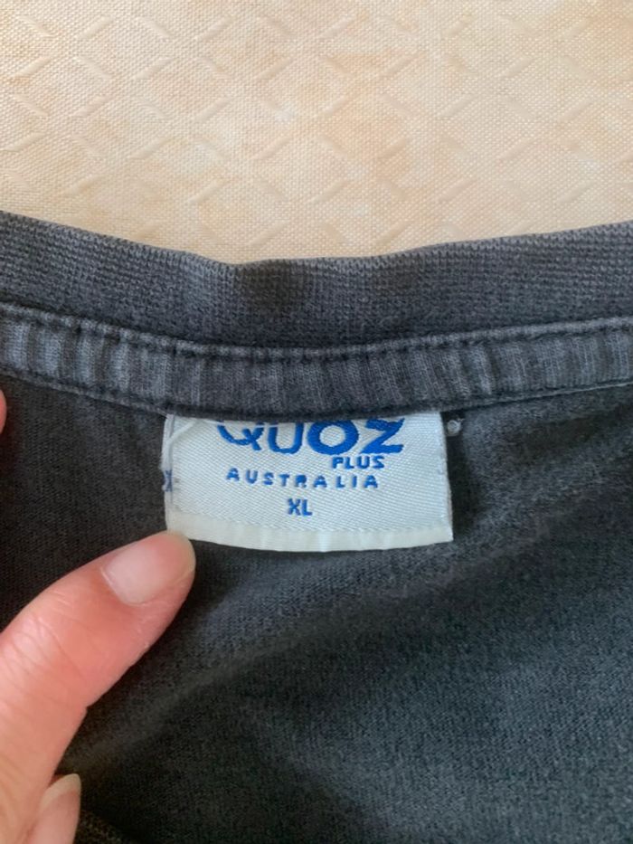 T-shirt noir homme quoz plus Australia taille extra large - photo numéro 3