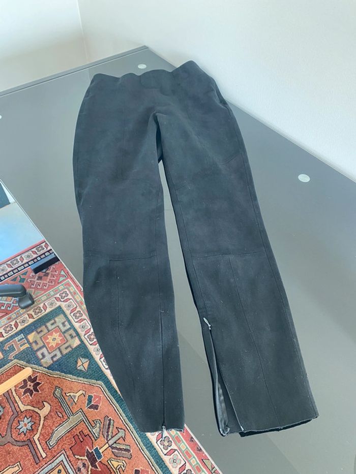 Pantalon zara suédine noir - photo numéro 6