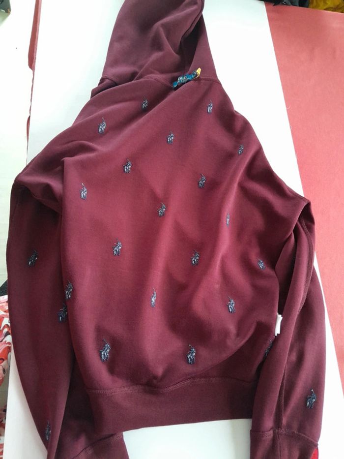 Sweat capuche polo ralph lauren brodé Pink pony xl - photo numéro 17