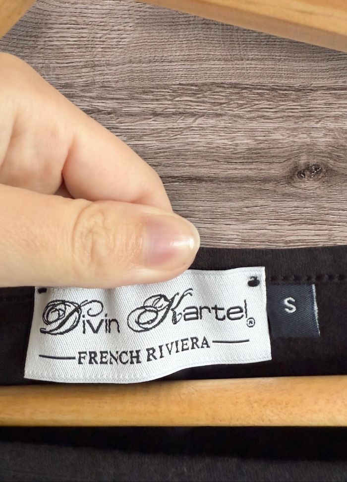 Blouse manches longues noir avec strass argenté divin kartel taille 36 S - photo numéro 4