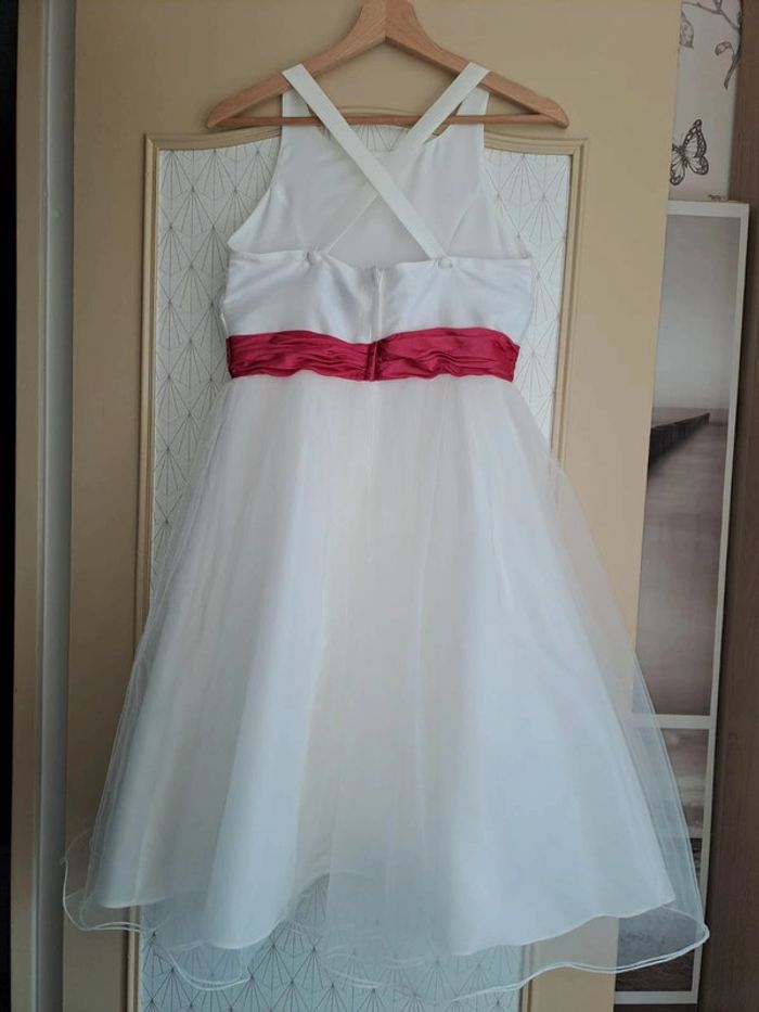 Magnifique robe de cérémonie nettoyée fille avec gilet comme neuve portée 2h point mariage 12 ans - photo numéro 6
