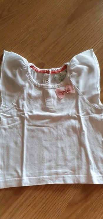 tee shirt 18 mois blanc et corail