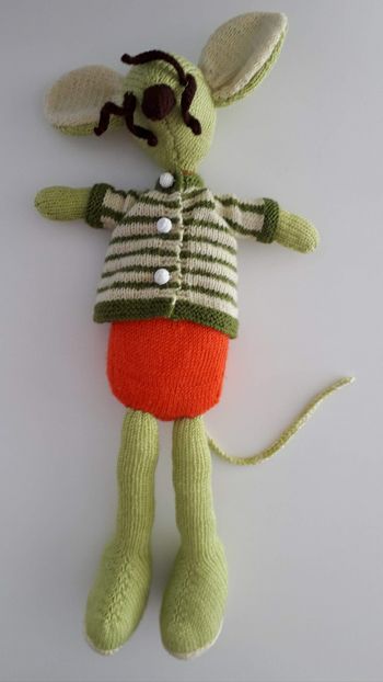 Doudou souris verte handmade