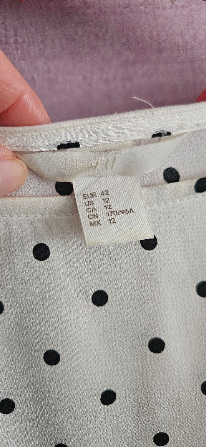 Blouse volant pois satin - photo numéro 3