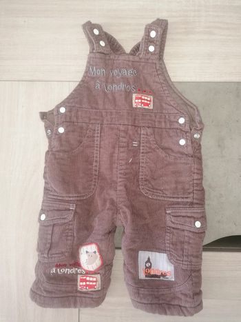 Salopette marron / 6 mois